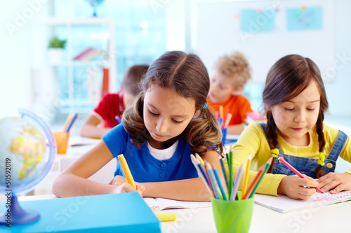 Photo: Concentrated pupils Concentrated pupils