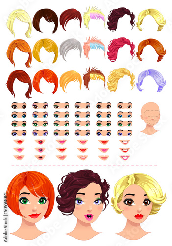 Vector: Fashion female avatars. Fashion female avatars.