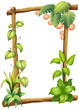 A frame made of woods with plants