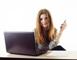 business woman with notebook