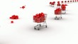 Supermarket trolley. Holiday Shopping Intro. 3D animation