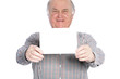 Old man with white paper