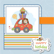 birthday card with funny little girl