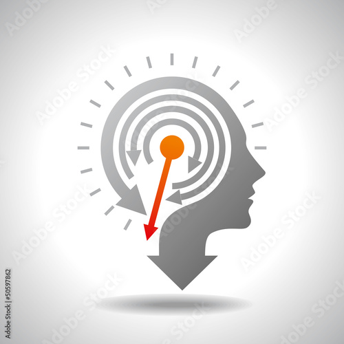 Vector: Stop Watch in Human Head - Conceptual Vector Stop Watch in Human Head - Conceptual Vector