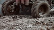 tractor rides on an impassable mud