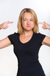 A young attractive woman suffering head