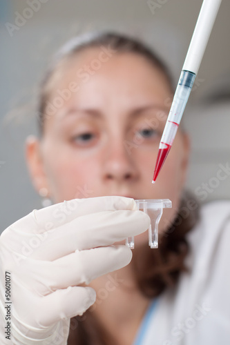 Photo: Woman dropping blood simple Woman dropping blood simple