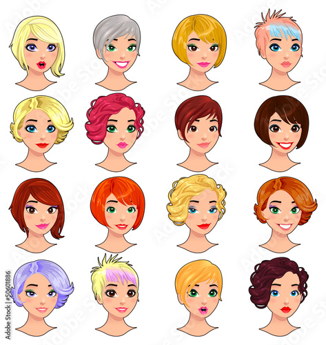 Vector: Fashion female avatars. Fashion female avatars.