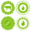 Farm animals market ecology organic milk label vector background