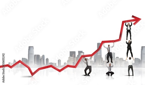 Photo: Teamwork and corporate profit Teamwork and corporate profit
