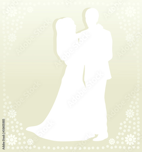 Vector: Wedding card with man and women in vector background Wedding card with man and women in vector background