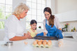 Girl preparing cookies