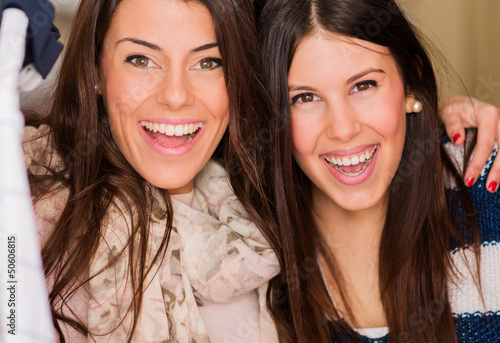 Photo: Portrait Of Two Happy Friends Portrait Of Two Happy Friends