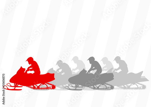 Vector: Snowmobile motorbike riders silhouettes illustration collection Snowmobile motorbike riders silhouettes illustration collection