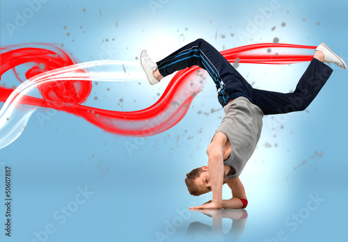 Photo: Break dancer busting a move Break dancer busting a move