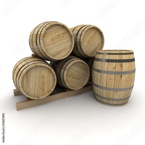 Illustration: Group of wine barrels Group of wine barrels