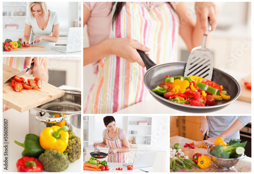 Photo: Collage of women cooking Collage of women cooking