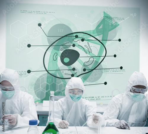 Photo: Lab workers experimenting Lab workers experimenting