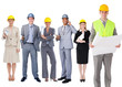 Team of architects in a row