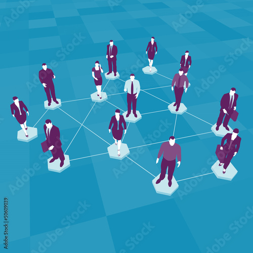 Illustration: Business Netzwerk - Vernetzung und Kontakte Business Netzwerk - Vernetzung und Kontakte