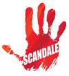scandale, stop, non : main rouge