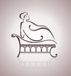 Woman lying on the sofa. Simple elegant image.