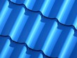 New blue roofing from stainless metal plate