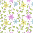 Seamless Vector flower pattern.
