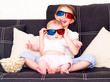 little girls watching TV