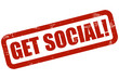 Grunge Stempel rot GET SOCIAL!