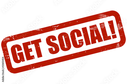 Illustration: Grunge Stempel rot GET SOCIAL! Grunge Stempel rot GET SOCIAL!