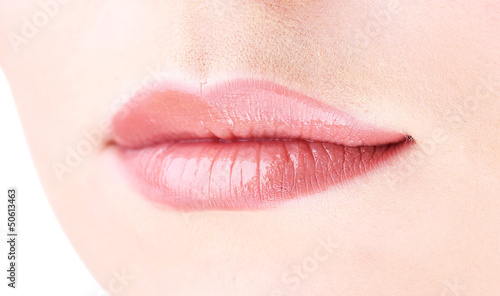 Photo: Beautiful make up of gloss lips, close up Beautiful make up of gloss lips, close up