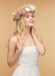 woman wearing wreath of flowers