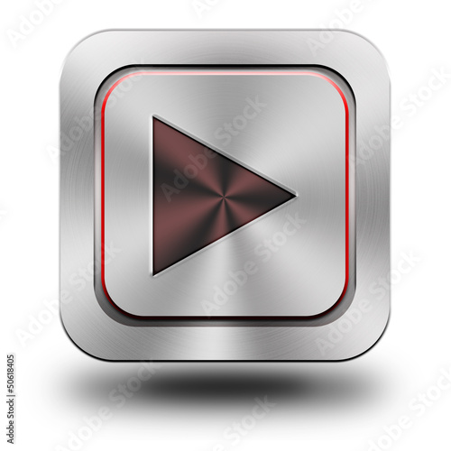 Illustration: Play aluminum glossy icon Play aluminum glossy icon