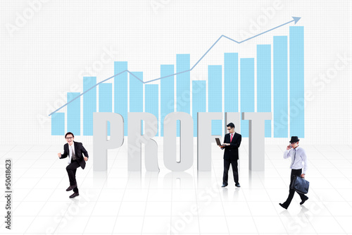Photo: Business profit with bar chart Business profit with bar chart