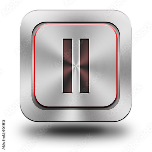 Illustration: Pause aluminum glossy icon Pause aluminum glossy icon
