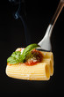 Pasta Rigatoni with ragù,parmesan and basil 