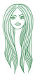 Vector: Beautiful long-haired girl Beautiful long-haired girl
