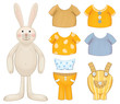 Vector: Cute dress up bunny template. Cute dress up bunny template.