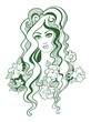 Vector: Beautiful girl with flowers Beautiful girl with flowers