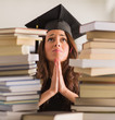 Portrait Of Graduated Woman Praying