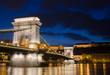 View of the Budapest Chain Bridge at Night.