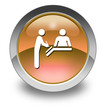 Orange Glossy Pictogram "Registration"