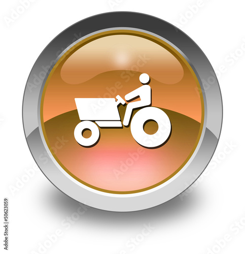 Illustration: Orange Glossy Pictogram "Tractor" Orange Glossy Pictogram "Tractor"