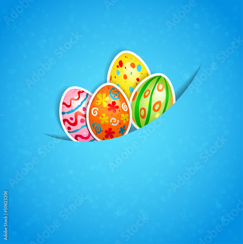 Vector: Easter blue background with egg Easter blue background with egg