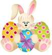 Vector: Happy Easter Bunny with Eggs Happy Easter Bunny with Eggs