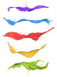 Colored paint splashes isolated on white background