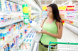 woman buys a milk