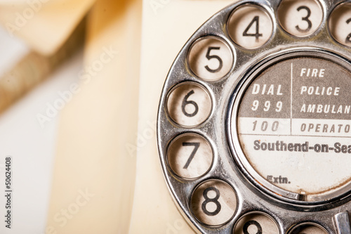 Photo: Fifties British vintage ivory telephone - macro dial detail Fifties British vintage ivory telephone - macro dial detail