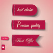 Set of Red Superior Quality and Satisfaction Guarantee Ribbons,